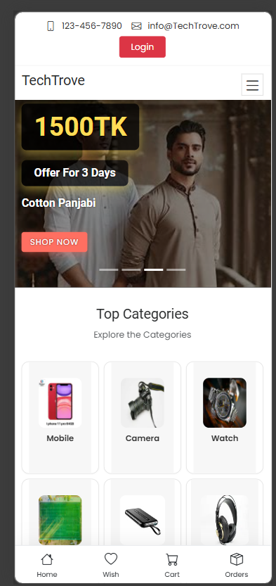 TechTrove e-commerce platform screenshot